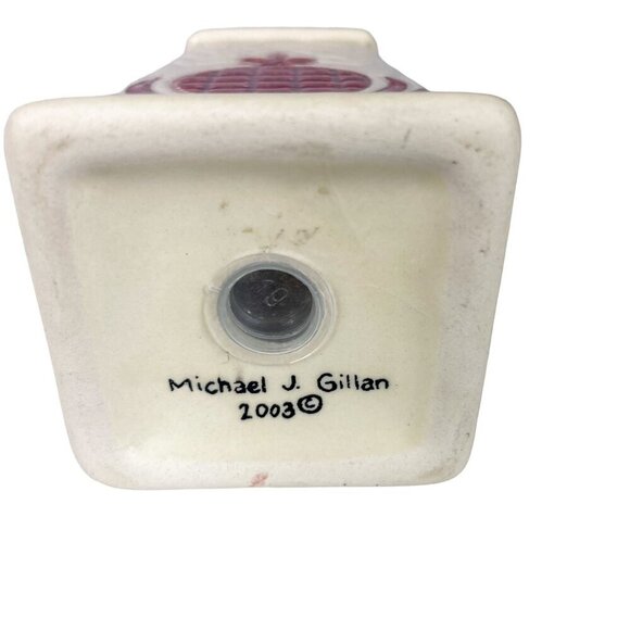 Hawaiian Quilt Clay Michael Gillan Red Pineapple Pattern 2003 Pepper Shaker - Picture 5 of 5